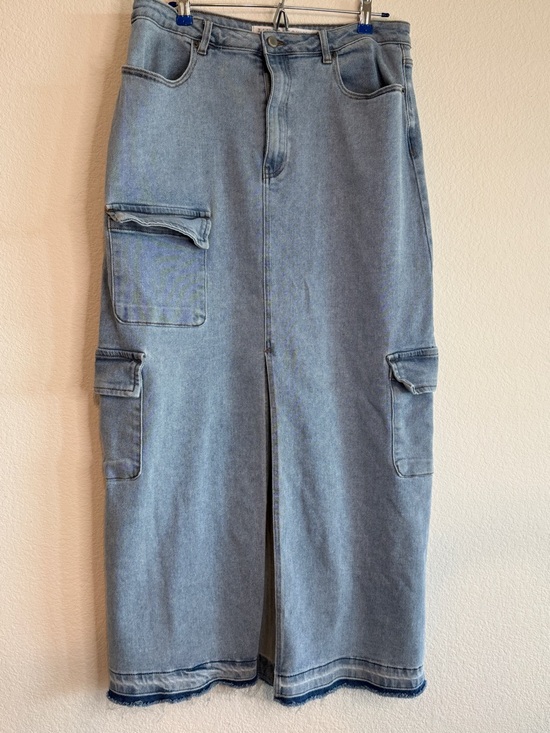 Tinseltown Dresses & Skirts - 🩵Tinseltown Blue Denim Cargo 🩵Maxi Skirt 15 Y2K Streetwear Long Skirt